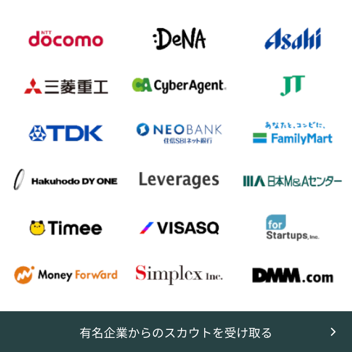 有名企業からのスカウトを受け取る